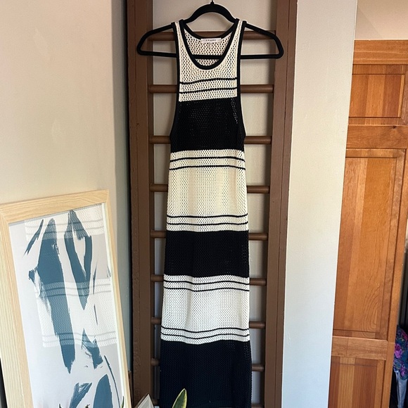 Frame Crochet Racerback Striped Midi Dress - Picture 1 of 5